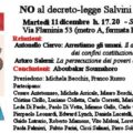 No al Decreto-Legge Salvini – Sì alla Costituzione locandina