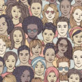 Eva Tennina: «Per il 2021: più rete, più Europa, più territorio» Diverse crowd of people - seamless pattern of hand drawn faces, multi ethnic group